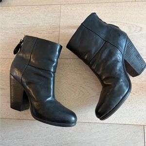 rag & bone Black Leather Heeled Boots